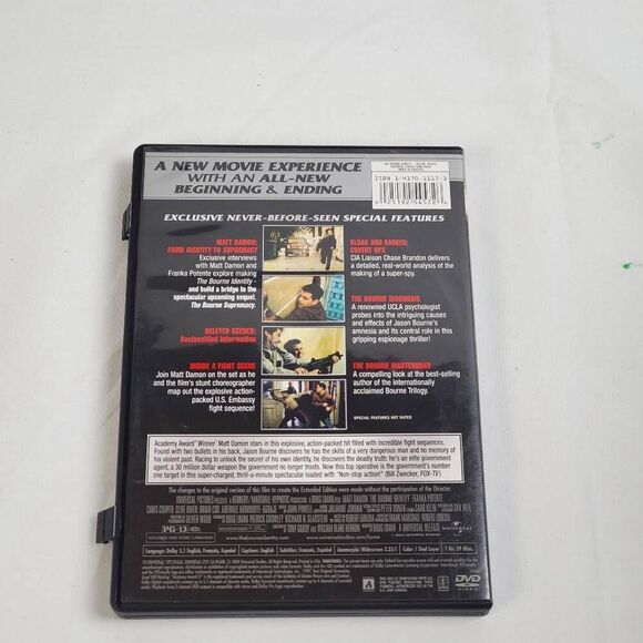 The Bourne Identity DVD Matt Damon Explosive Extended Edition Widescreen - Picture 3 of 3